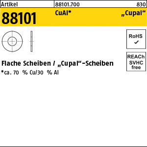 Cupal-Scheiben CuAl 4 x1 Cu-Al - Flache Scheiben
