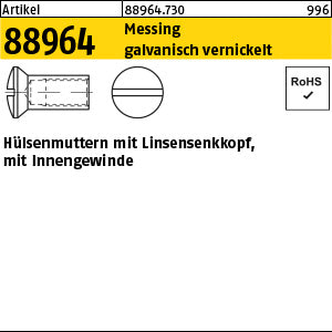 Hülsenmuttern Messing galvanisch vernickelt Linsenkopf - Linsenkopf-Hülsenmuttern