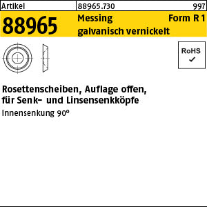 Rosettenscheiben 3, 0 Messing vernickelt US 103 Messing Ni - Rosettenscheiben, offen