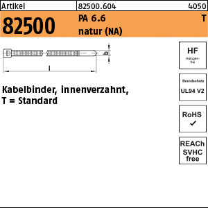 PA 6.6 Kabelbinder, natur, T18S - Kabelbinder, Form T
