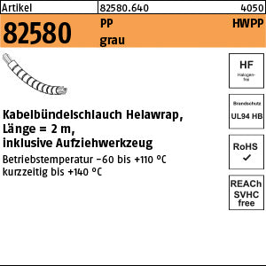 Kabelbündelschlauch Helawrap PP grau - Kabelbündelschlauch