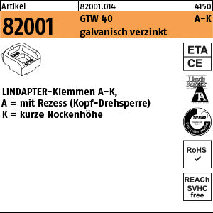 LINDAPTER GT A KM 10 galvanisch verzinkt, kurz