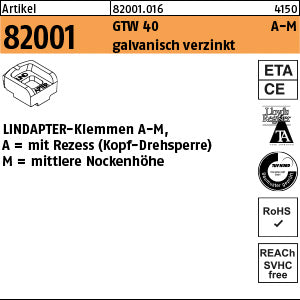 LINDAPTER GT A MM 8 galvanisch verzinkt, mittel