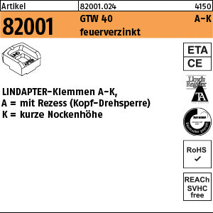 LINDAPTER GT A KM 10 feuerverzinkt, kurz