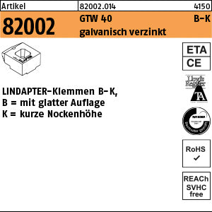 LINDAPTER GT B KM 10 galvanisch verzinkt, kurz