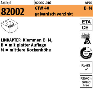 LINDAPTER GT B MM 8 galvanisch verzinkt, mittel