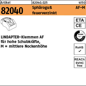 LINDAPTER Sphäro-Guß AF MM 12 feuerverzinkt, mittel