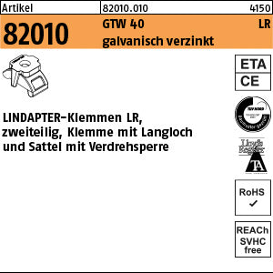 LINDAPTER GT LR gal. verzinkt, 2 Teile