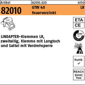 LINDAPTER GT LR feuerverzinkt, 2 Teile