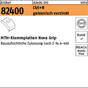 MTH-Klemmplatte Nova Grip Ü C45+N galvanisch verzinkt - Klemmplatten Nova Grip