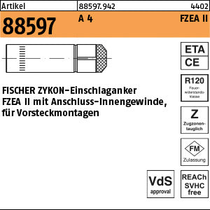 FISCHER-Zykon Einschlaganker A4 FZEA II 10 x 40