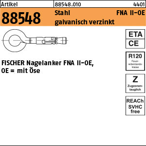FISCHER-Nagelanker mit Öse Stahl verzinkt FNA II OE