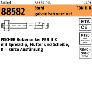 FISCHER-Bolzen galvanisch verzinkt FBN II 8/ 5 K
