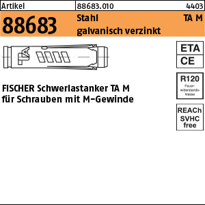 FISCHER Schwerlastdübel St., galvanisch verzinkt TA