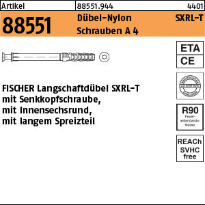 FISCHER-Langschaftdübel SXRL T A4 (Senkkopf-ISR)