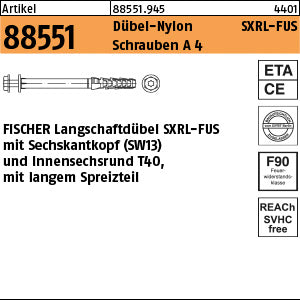 FISCHER-Langschaftdübel SXRL FUS A4