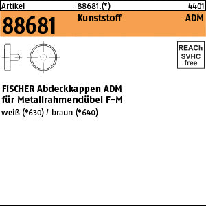 FISCHER-Abdeckkappen ADM 10 weiss für Rahmendübel F-M - Abdeckkappen für F-M