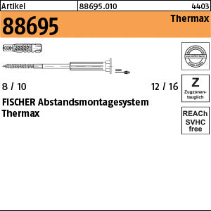 FISCHER Abstandsmontagesystem Thermax 8/120 galvanisch verzinkt