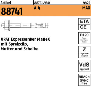UPAT MAX-Expressanker A4 / 10 / 75 mit ETA-Zulassung