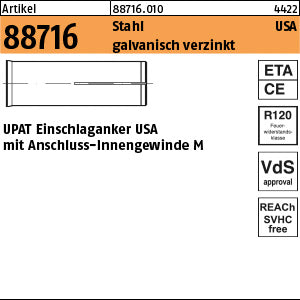 UPAT-Schlaganker Stahl galvanisch verzinkt USA - N