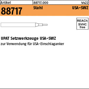 UPAT-Setzwerkzeuge Stahl für USA - Schlaganker