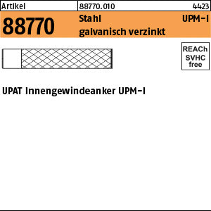 UPAT Innengewindeanker Stahl galvanisch verzinkt UPM-I