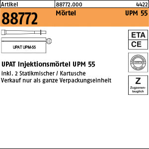 UPAT Verbundmörtel UPM 55-390 1 Kartusche/2 Statikmischer