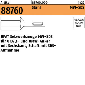 UPAT-Setzwerkzeug MW-SDS für Sechsk. - M 16