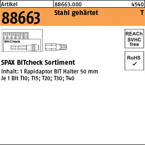 SPAX BITcheck 1 Rapidaptor- Bithalter + 6 T-Star plus BITs (Sortiment)