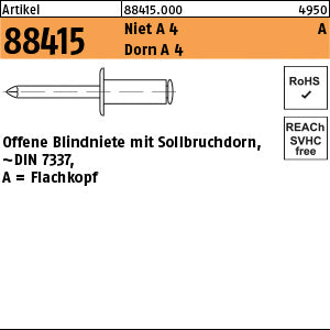 Blindniete A4/A4 FLAKO A - Offene Blindniete