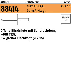 Blindniete Alu/Alu FLAKO K 16 - Offene Blindniete