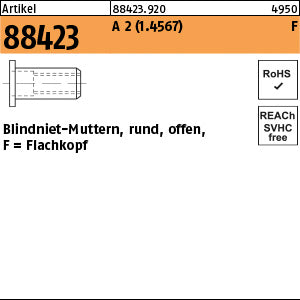 Blindniet-Mutter. A2 Flako / 0, 25 - 3, 0 - Blindnietmuttern