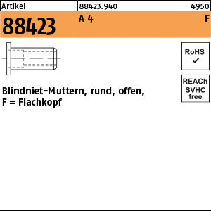 Blindnietmuttern A4 Flako / 0, 25 - 3, 0 - Blindnietmuttern