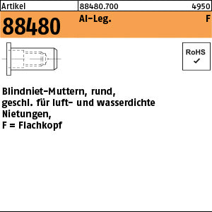 Blindnietmu. geschlossen Alu Flako / 3, 0 - 4, 0 - Geschlos. Blindnietmu.