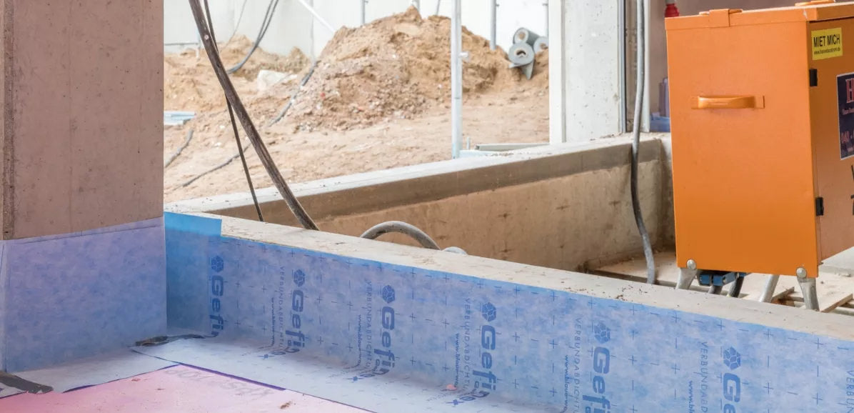 Geficon Schalungsstreifen / Falzstreifen zur Abdichtung von Ecken und Stirnflächen der Bodenplatte