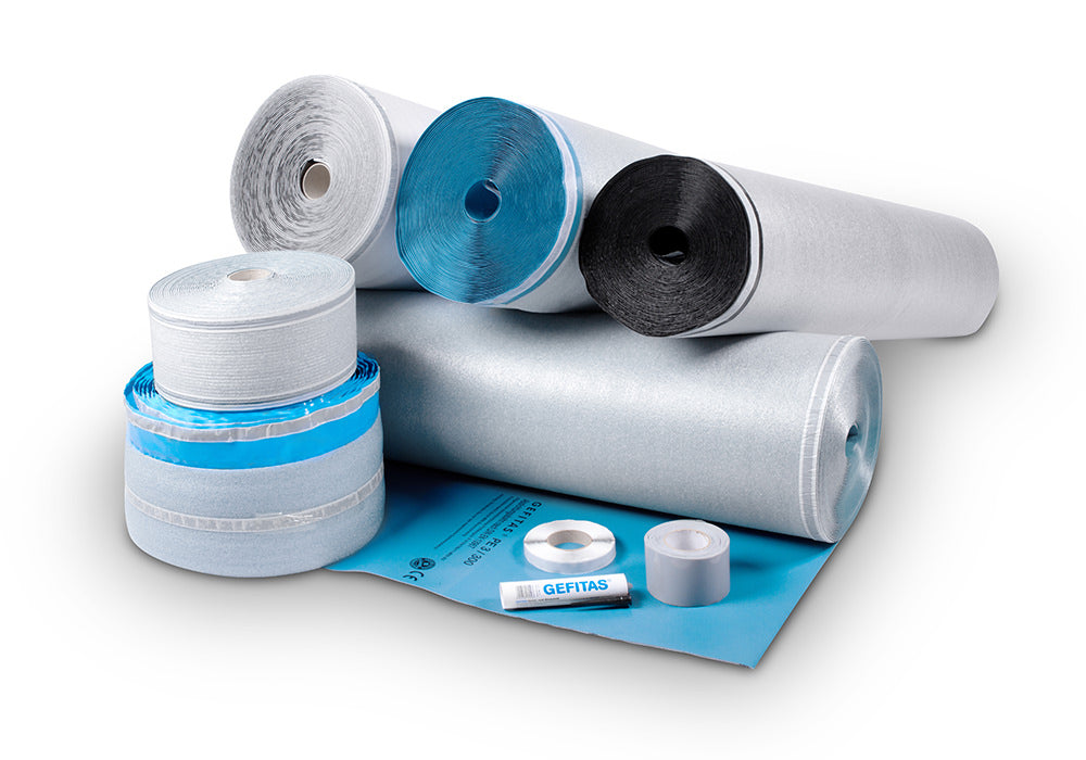 Gefinex Gefitas Produktgruppe - Abdichtungsfolien für den Sockel, Wand- und Bodenbereich