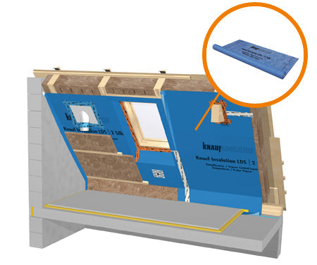 Knauf Insulation LDS 2 Silk - Diffusionshemmende Dampfbremsbahn - 1 Meter