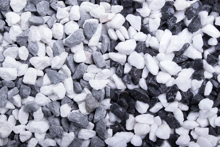 Edelsplitt - Mixed PANDA - Schneeweiß und Blackstone