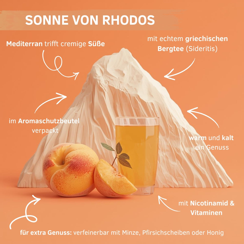 Sonne von Rhodos - Griechischer Bergtee mit Pfirsich