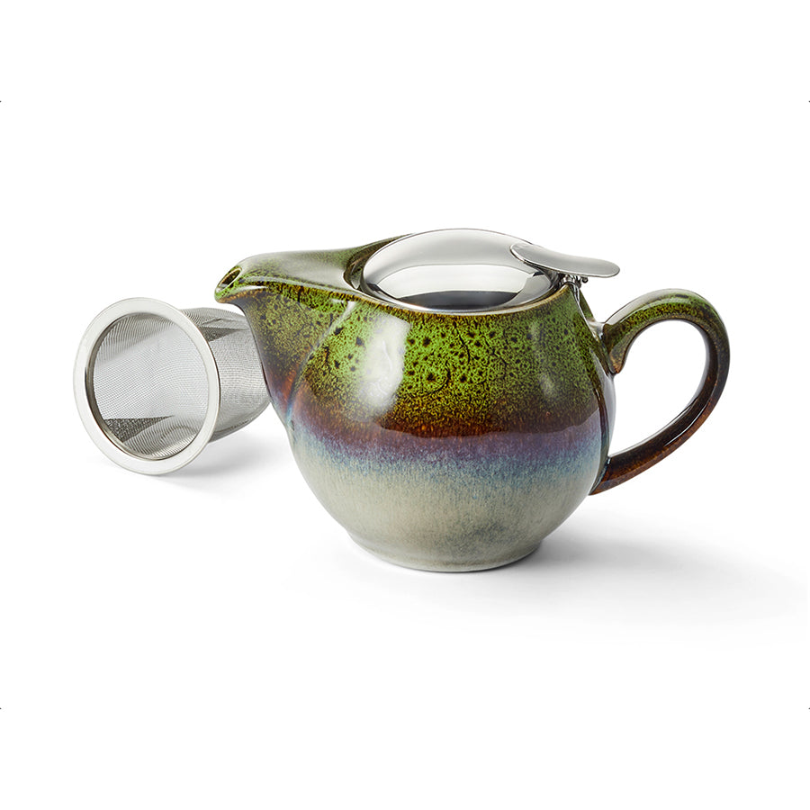 Teekanne "Mira", Steinzeug, Reactive Glaze, hellgrün, Edelstahlsieb - 500ml