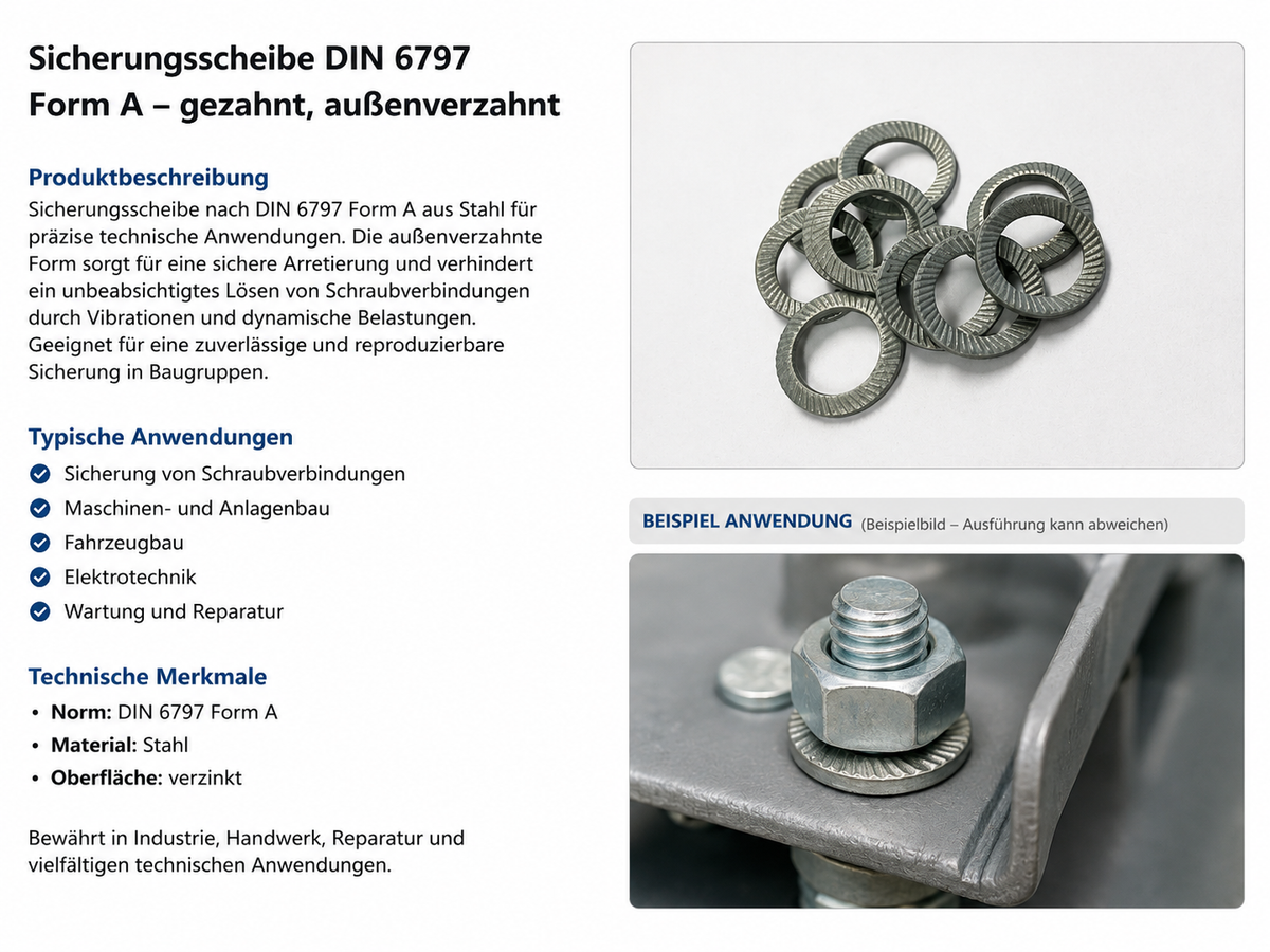 SCHNORR - Scheiben Federstahl VS 5 mechanisch verzinkt mech Zn - SCHNORR-Sperrzahnsch.