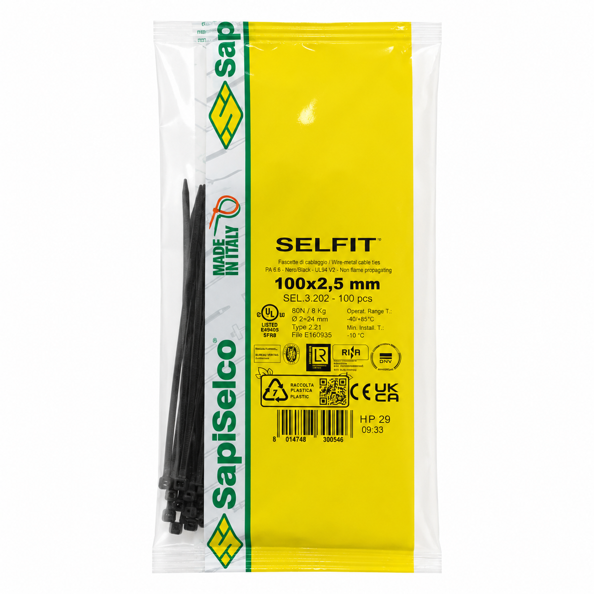 Sapi Kabelbinder PA 6.6 schwarz - Sapi Kabelbinder