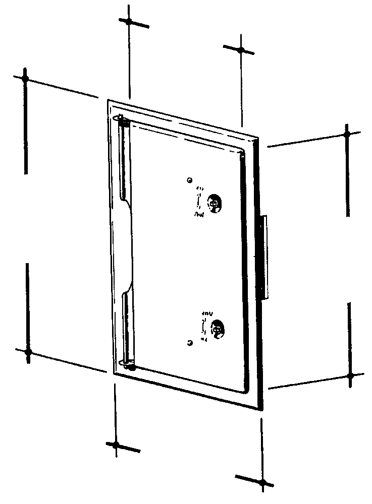 Kamintür mit Vierkantverschluss - Wartungsklappe - 280 mm x 380 mm - Abmessungen