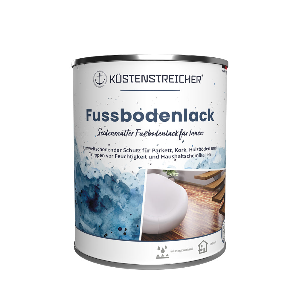 Küstenstreicher Fussbodenlack - seidenmatt - für Parkett, Kork und andere Holzböden