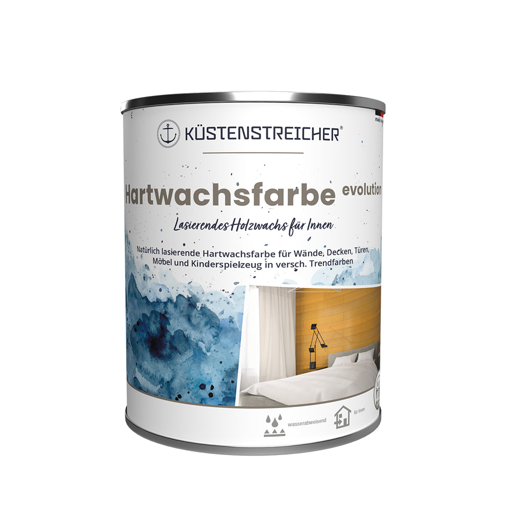 Küstenstreicher Hartwachsfarbe evolution - für Wände, Möbel, Türen, Wandpaneele und Kinderspielzeug