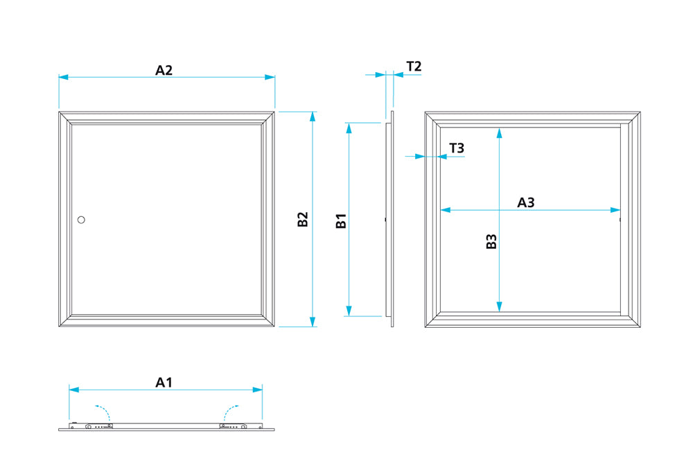 Softline Pro Revisionstüre - stabile Ausführung - Abmessungen