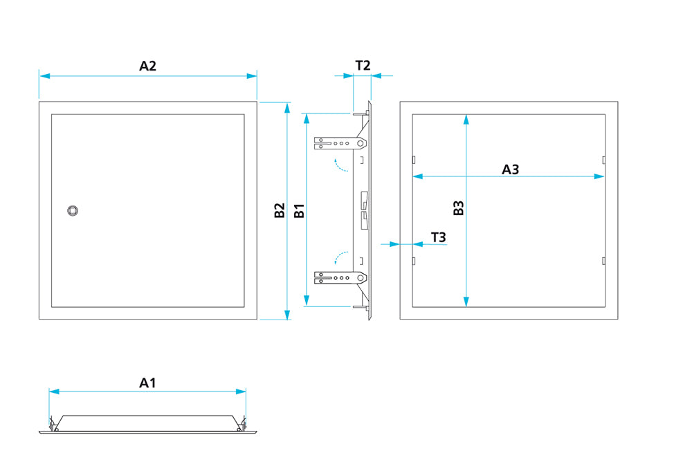 Softline Revisionstür - weiß beschichtet - Abmessungen