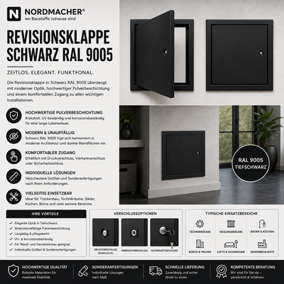 Revisionsklappe Schwarz RAL 9005 – Elegantes Design für moderne Architektur