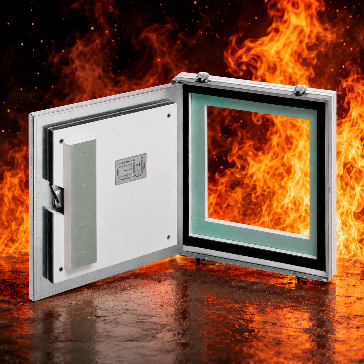 Brandschutz-Revisionsklappe AluSpeed Safe für Installationsschachtwände mit Feuerwiderstand I EI30 und I EI90