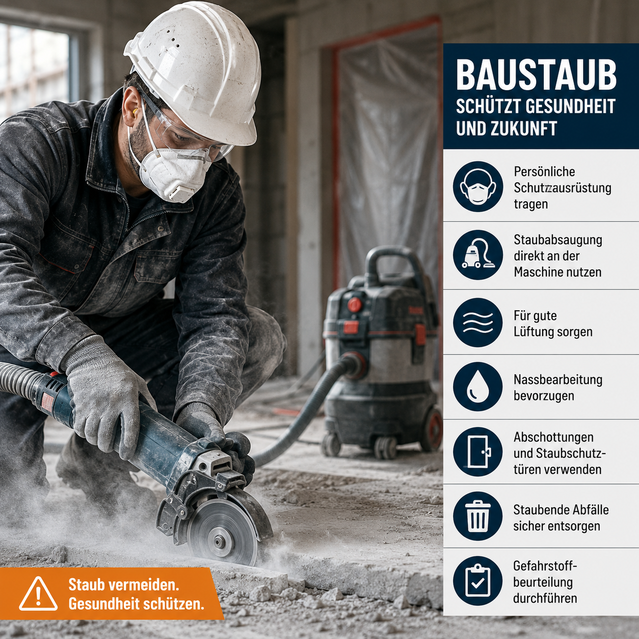 Baustaub am Arbeitsplatz – Warum Staubschutz im Baugewerbe so wichtig ist